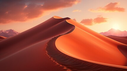Minimalism Sahara Sand Dune illusrtration generated with AI - 708929958