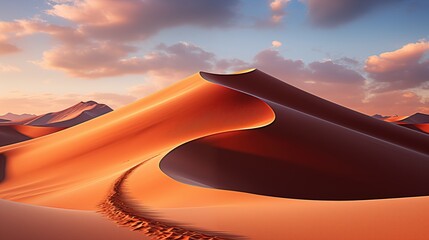 Minimalism Sahara Sand Dune illusrtration generated with AI - 708929963