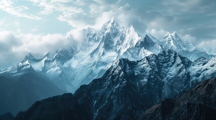 mountains in the snow