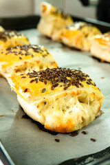Puff pastry with cheese. Pastry. food concept