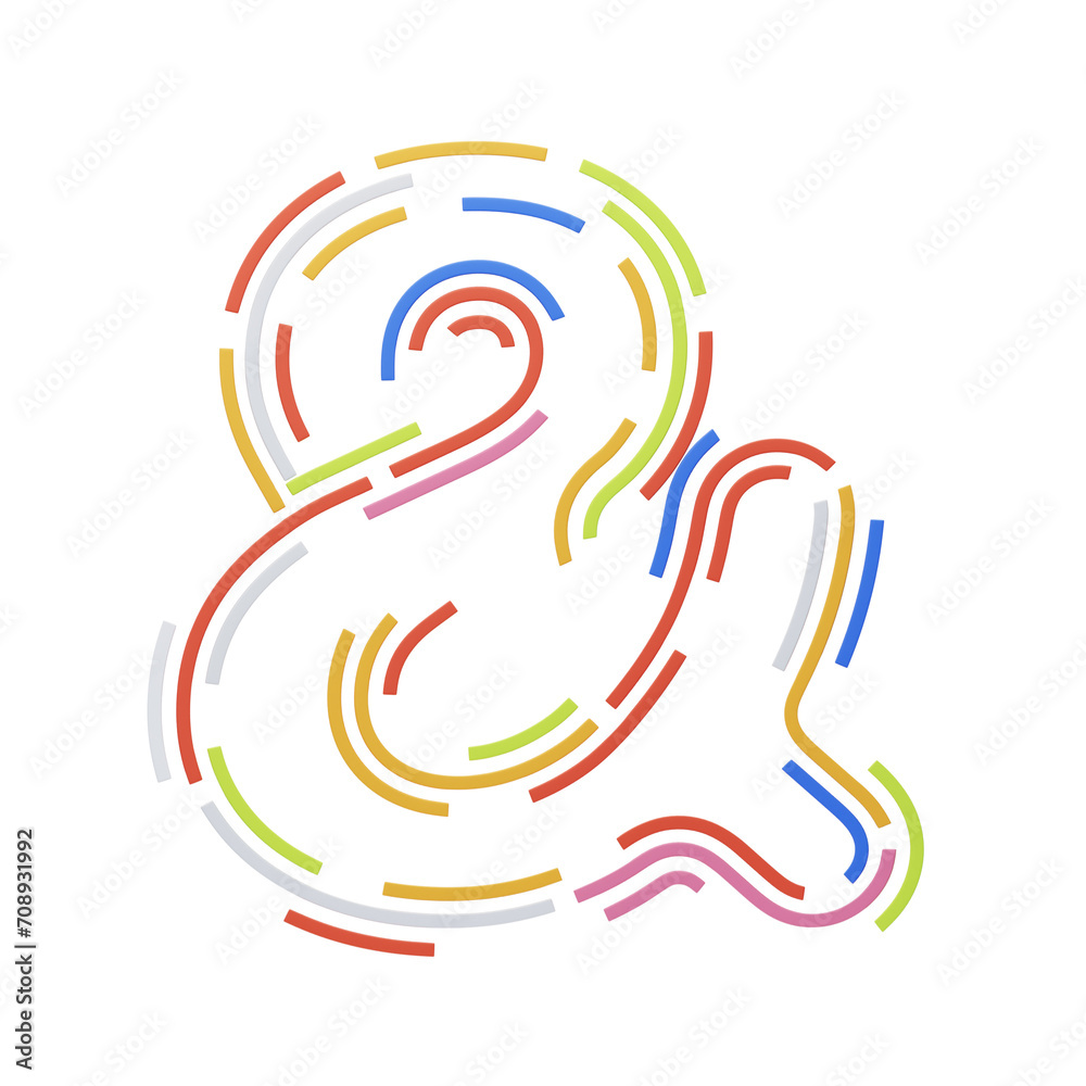 Poster and sign symbol 3d shape parallel lines text. 3d illustration, 3d element, 3d rendering. 3d visualiz