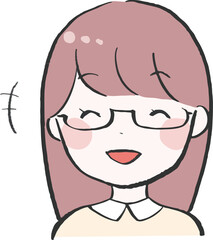 Obraz premium メガネ 女性 笑顔