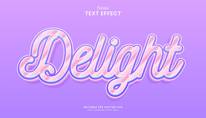decorative cute pastel pink editable text effect vector design