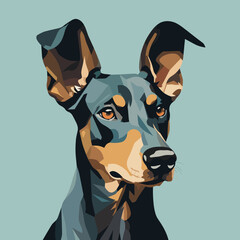 Vector illustration, Minimalist style, portrait of a dog. Beautiful portrain of a dog. Animal theme. Beautiful print for T-shirt.