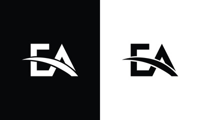 EA letter logo design vector template