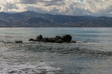 waves on the Mediterranean sea in winter on the island of Cyprus 5