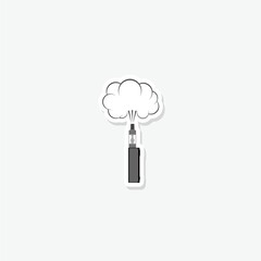 Vaping device icon sticker isolated on gray background