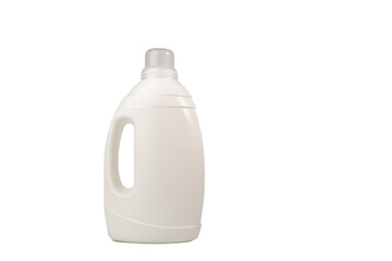liquid laundry detergent in a bottle on white background