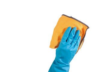 Cleanup tool, cleaning rag in hand, hygiene service, sanitary supply, isolated