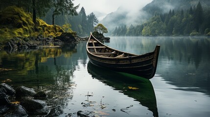 Rustic lake, boat, lake wallpaper,