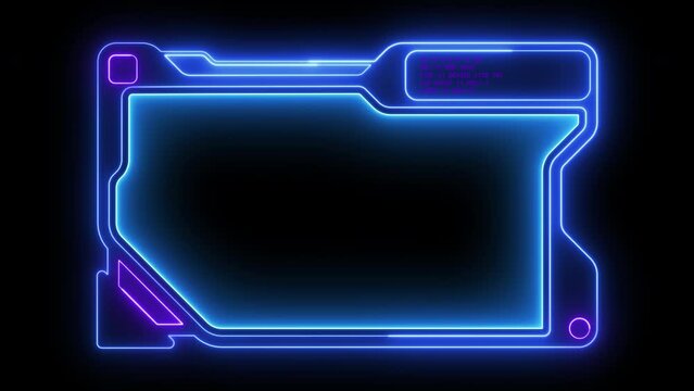 Digital HUD futuristic motion graphic element cyber generated background. Technology hologram frame border and viewfinder element. Graphics around the edges for use in movies, games and animation.
