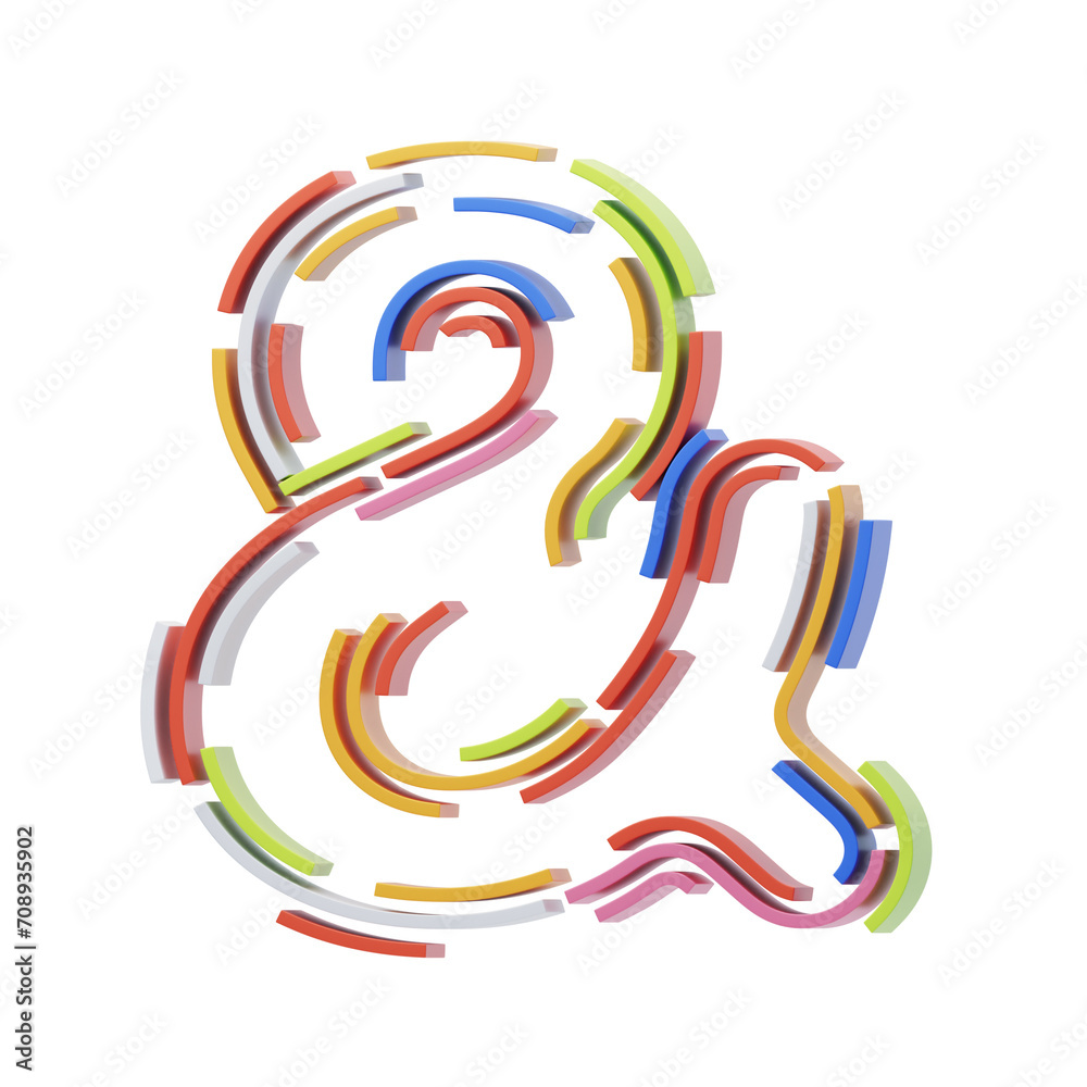 Fototapete and sign symbol 3d shape parallel lines text. 3d illustration, 3d element, 3d rendering. 3d visualiz