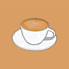 a cup of latte illustration vector design