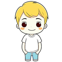 charming cute little boys dressed white t-shirt enjoying