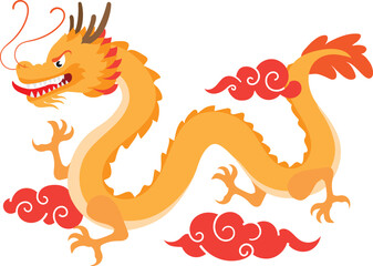 Illustration Design of Lunar New Year Extravaganza with Enchanting Dragons
