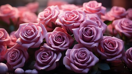 bouquet of pink roses generative ai