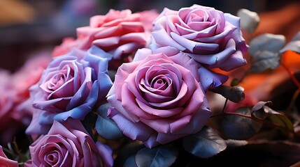 bouquet of pink roses generative ai