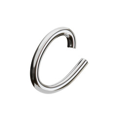 C  Letter 3D Shape Chrome Text. 3d illustration, 3d element, 3d rendering. 3d visualization isolated on a transparent background