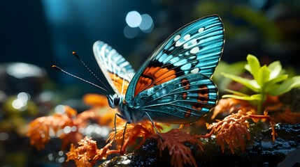 close up Shot of butterfly generative ai
