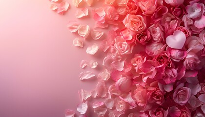 Obraz premium Valentine's Day Love with Pink Roses