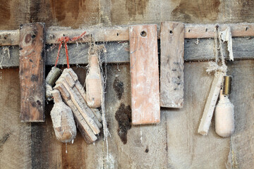Woodwork tools - old sawmill workshop - Forest of Birse - Strachan - Scotland - UK