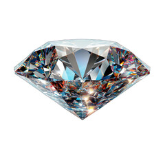 Diamond Top View Isolated on Transparent or White Background, PNG