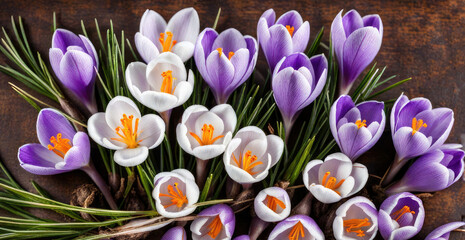 Beautiful crocuses in spring time.