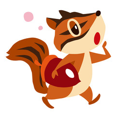 手描きのかわいいシマリスキャラクター17　(おやすみポーズ)