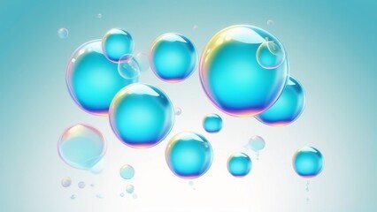 Colored Soap bubbles on a white background