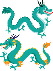 Illustration Design of Vibrant Dragons Ringing in the Lunar New Year
