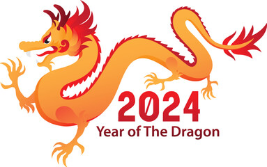 Illustration Design of Vibrant Dragons Ringing in the Lunar New Year
