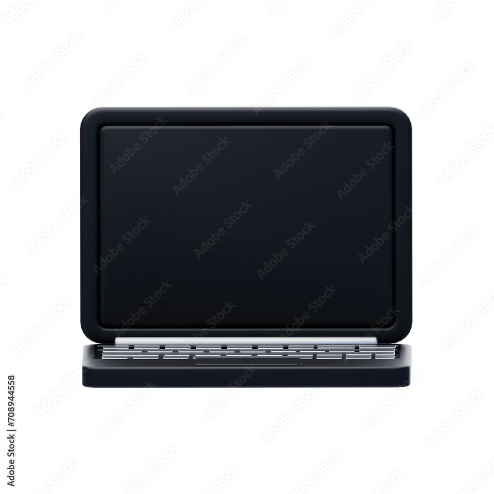 Poster 3d laptop exploring technology with visual precision and innovation. 3d illustration, 3d element, 3d