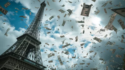 Fotobehang Paris olympics games France 2024 Eiffel Tower Economy money profitable boost tourism business  © The Stock Image Bank
