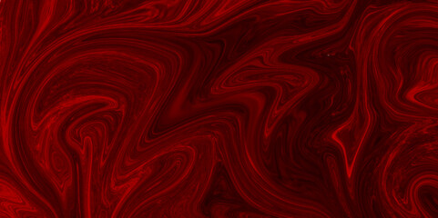 Luxurious crimson red liquid marble surfaces design. Beautiful fluid abstract paint acrylic pours liquid marble surface design. Red digital background from curved lines Red flame on dark background.