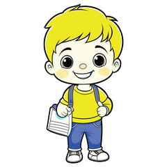 happy child schoolboy boy student Back to school concept