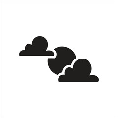 partly cloudy vector icon line template