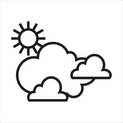 partly cloudy vector icon line template