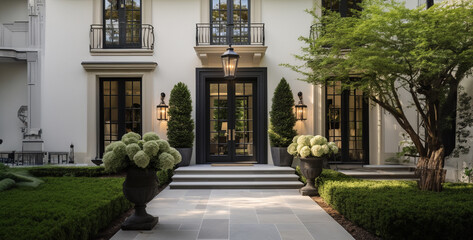entrance to the house, a clean and welcoming entryway of a luxury french