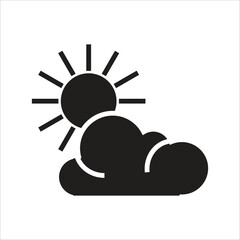 partly cloudy vector icon line template