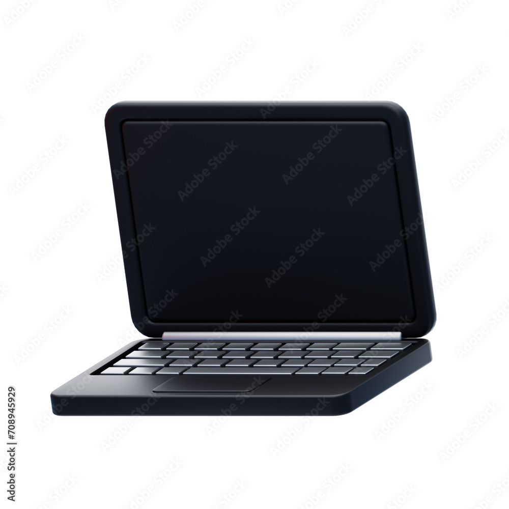 Poster 3d laptop exploring technology with visual precision and innovation. 3d illustration, 3d element, 3d