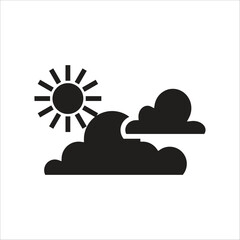 partly cloudy vector icon line template