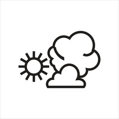 partly cloudy vector icon line template
