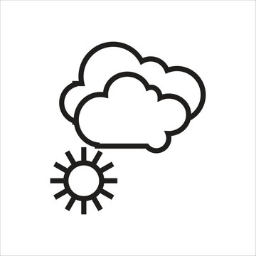 partly cloudy vector icon line template