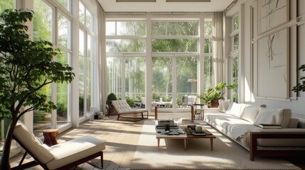 Armchair in room interior design