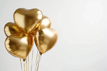 Gold love heart shaped foil helium balloon for Birthday and Valentine celebrations