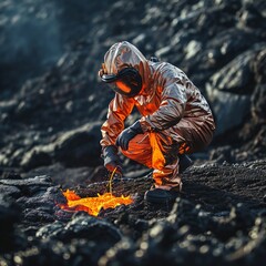 scientist, volcano