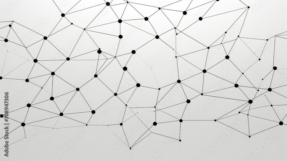 Wall mural abstract network shapes background illustration connection internet, data computer, structure web ab