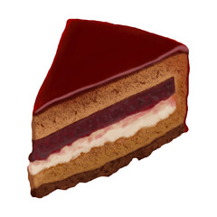 piece of chocolate cake with strawberry, chocolate cake strawberry