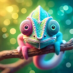 chameleon 3D illustration