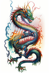 Obraz premium Chinese new year dragon illustration on white 